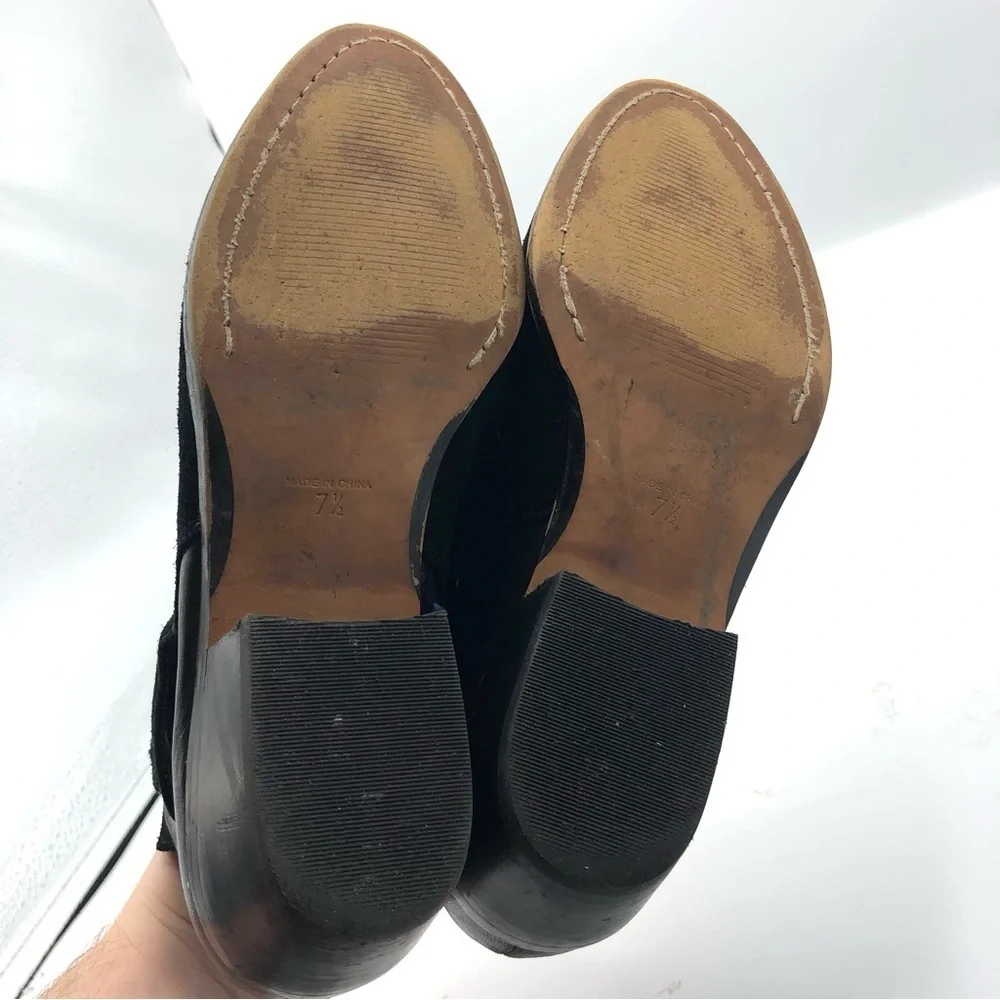 MADEWELL Charley Collar Stud Boot Ankle Boot Bootie Black Suede Leather 7.5 MWL